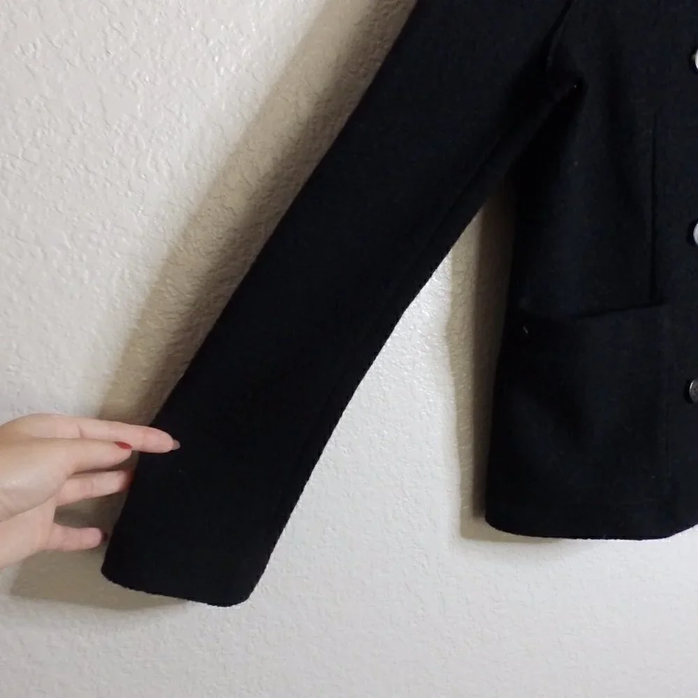 J. Crew Italian Boiled Wool Peacoat ab605 sz 4 - Picture 4 of 9